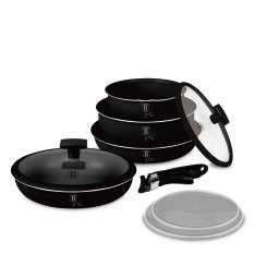 BERLINGER HAUS BH/8257 Matte Black Collection set de vase 9 cu părţi Negru