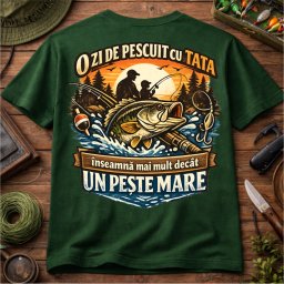 Tricou pescuit personalizat , zO zi de pescuit cu tata, , model familie + nume
