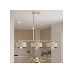 Brilagi - Lustră suspendată pe cablu SPRING 3xE27/60W/230V bej/auriu