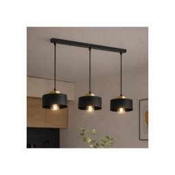 Brilagi - Lustră suspendată pe cablu SPRING 3xE27/60W/230V negru/auriu