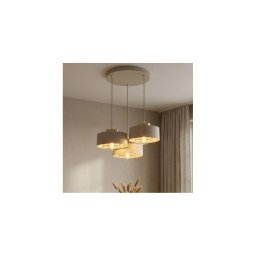Brilagi - Lustră suspendată pe cablu SPRING 3xE27/60W/230V bej/auriu