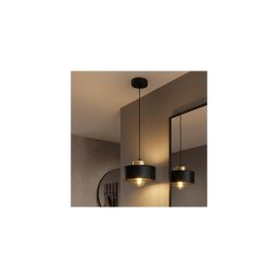 Brilagi - Lustră suspendată pe cablu SPRING 1xE27/60W/230V Ø20 cm negru/auriu