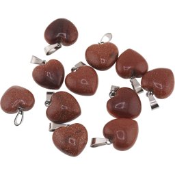 Pandantiv inima din Goldstone, 15mm
