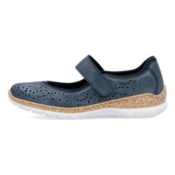 Pantofi dama, Rieker, N4299-14-Albastru, casual, piele ecologica, cu talpa joasa, albastru (Marime: 36)
