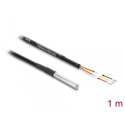 Senzor temperatura la 3 fire deschise DS18B20 1m, Delock 91407