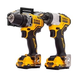 DeWalt - DCD701 + DCF801 - Masina de gaurit si insurubat, 57.5 Nm, motor fara perii + Masina de insurubat cu impact, 160 Nm, motor fara perii, 2 acumulatori, Li-Ion, 12 V, 3 Ah, valiza speciala