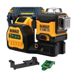 DeWalt - DCE089D1G18 - Nivela laser cu linii, 35 m, +/-0.3 mm/m, 3 linii laser, fascicul verde, proiectie 360 grade, suport perete, valiza speciala