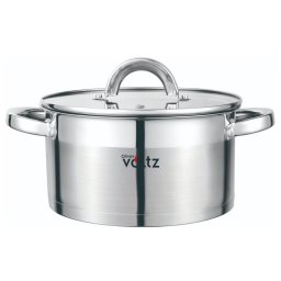 Oala Oliver Voltz OV51210S22, 4,7 l, 22 x 12,5 cm, Scala de masurare, Fund gros, Aragaz, Plite electrice, Inductie, Otel inoxidabil
