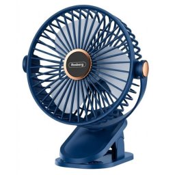 Mini ventilator USB tip C Rosberg R51760R, 5 W, 14 cm, Autonomie 90 min, 5 viteze, Albastru inchis