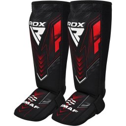 Aparatori de tibie din neopren RDX, aprobate IMMAF, roÈ™ii - Rosu, L