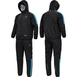Costum Sauna femei Rdx H1, cu gluga - Turcoaz, XS