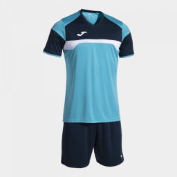 Set Fotbal Bărbați Joma Danubio III – Tricou + Şort, Turcoaz Fluo/Bleumarin - Turcoaz Fluo/Bluemarin, S