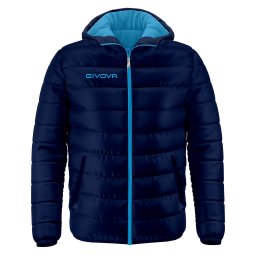 Geacă Sport Givova Olanda cu Glugă - 100% Poliester, Primăvară/Toamnă - Bleumarin/Turcoaz, 4XL