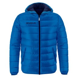 Geacă Sport Givova Olanda cu Glugă - 100% Poliester, Primăvară/Toamnă - Albastru/Bleumarin, 4XL
