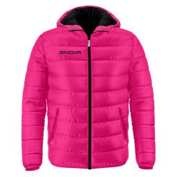 Geacă Sport Givova Olanda cu Glugă - 100% Poliester, Primăvară/Toamnă - Fuxia/Negru, L