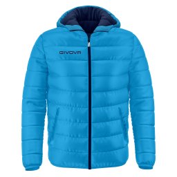 Geacă Sport Givova Olanda cu Glugă - 100% Poliester, Primăvară/Toamnă - Turcoaz/Bleumarin, 2XS