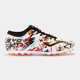Ghete fotbal Joma EVOLUTION, iarba artificiala - Negru/Portocaliu, 43