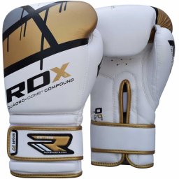 Manusi Box RDX Quadro Dome - Alb/Auriu, 12oz