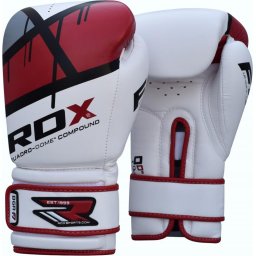 Mănuși Box RDX F7 Quadro Dome Alb/Auriu • Roșu - Rosu, 8oz