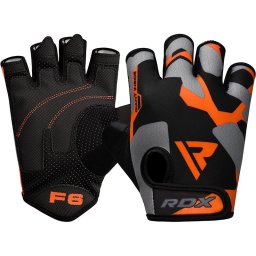 Mănuși Fitness RDX F6 Sublimation Lycra Brevetată Cauciuc 3MM - Portocaliu, XL