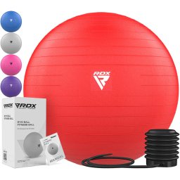 RDX B1 Minge de yoga gonflabila anti-alunecare cu pompa portabila de aer, 45 cm - Rosu, 45cm