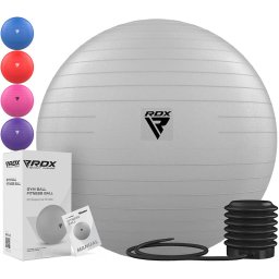 RDX B1 Minge de yoga gonflabila anti-alunecare cu pompa portabila de aer, 55 cm - Argintiu, 55cm