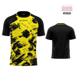 Tricou Fotbal GIVOVA Art Interlock Poliester Multicolor - Galben/negru, 2XL