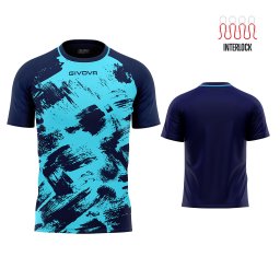 Tricou Fotbal GIVOVA Art Interlock Poliester Multicolor - Turquoise/Bleumarin, 2XL