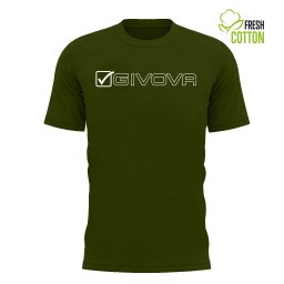 Tricou Fotbal GIVOVA Mondo Bumbac 100% 170g/m² - Verde Militar/Alb, 2XL