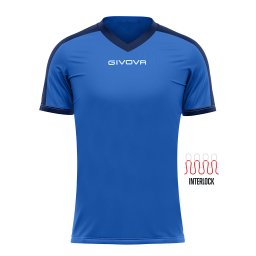 Tricou Fotbal Givova Revolution – Poliester Interlock - Albastru/Bleumarin, XL