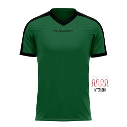 Tricou Fotbal Givova Revolution – Poliester Interlock - Verde/Negru, XL
