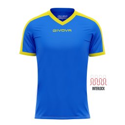 Tricou Fotbal Givova Revolution – Poliester Interlock - albastru/galben, 2XL