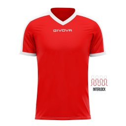 Tricou Fotbal Givova Revolution – Poliester Interlock - rosu/alb, 3XL