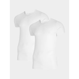 Tricou Bărbați Slim 4F – Set 2 Bucăți Bumbac - Alb, M