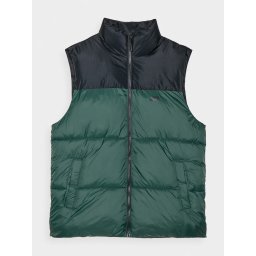 Vesta din puf 4F cu umplutura sintetica pentru barbati - verde - Verde inchis, XL