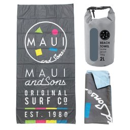 Prosop plaja microfibra Maui&Sons, cu geanta transport waterproof