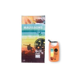 Prosop plaja microfibra Maui & Sons Venice Beach, cu geanta transport Waterproof