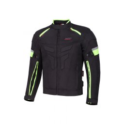 Geaca moto textila SM Racewear Scorpio - Barbati - 3 Sezoane - Protectii CE - Negru Rosu Neon