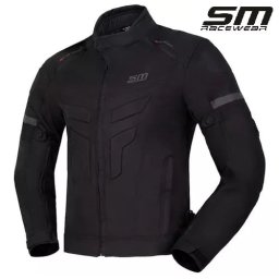 Geaca moto textila SM Racewear Scorpio - Barbati - 3 Sezoane - Protectii CE - Negru Rosu Neon