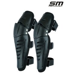 Genunchiere SM Racewear Titan - Intarituri din plastic, burete interior, ventilatie activa si prindere cu benzi elastice Velcro