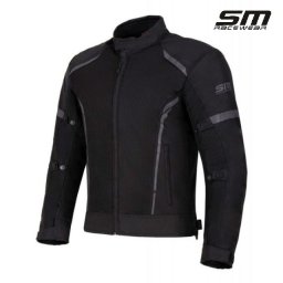 Geaca moto textila SM Racewear MeshTech - Barbati - Vara - Ventilata integral - Protectii CE - Negru