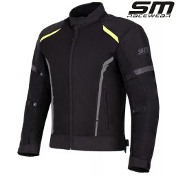 Geaca moto textila SM Racewear MeshTech - Barbati - Vara - Ventilata integral - Protectii CE - Negru