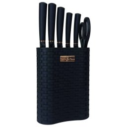 BERLINGER HAUS BH/2501N Black Rose Collection 7részes Knife Set cu stativ