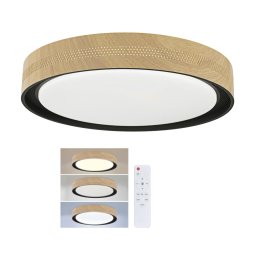 Brilagi - Plafonieră LED dimabilă COCI LED/48W/230V, Ø 39 cm, lemn/negru + telecomandă