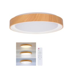 Brilagi - Plafonieră LED dimerizabilă FLOCO LED/48W/230V Ø 40 cm lemn/alb + telecomandă