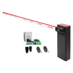 KIT complet bariera acces AUTO / 6 m, montaj universal ST/DR, lampa+brat cu semnalizre - MOTORLINE TURBO-6+SIG75HT-6-KIT