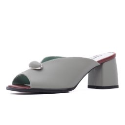 Papuci dama din piele naturala, Karisma 7QXS80007C 06-N, verde