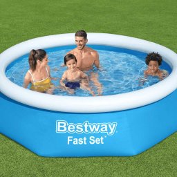 Piscina gonflabila Bestway Fast Set rotunda, 244x61 cm, albastra