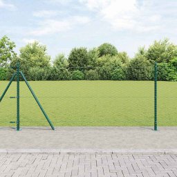 Gard din plasa sarma verde 50 x 0,8 m, otel si PVC, rezistent exterior