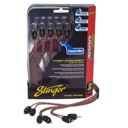 Cablu RCA coaxial Stinger 6 canale, 6,1 m, fir rasucit, tata-tata